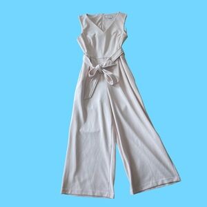 Calvin Klein Sleeveless Tie Waist Jumpsuit